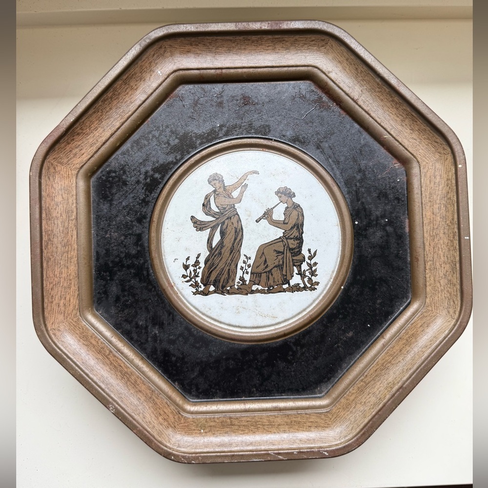 Vintage Guildcraft Octagonal Tin with Classical Figures